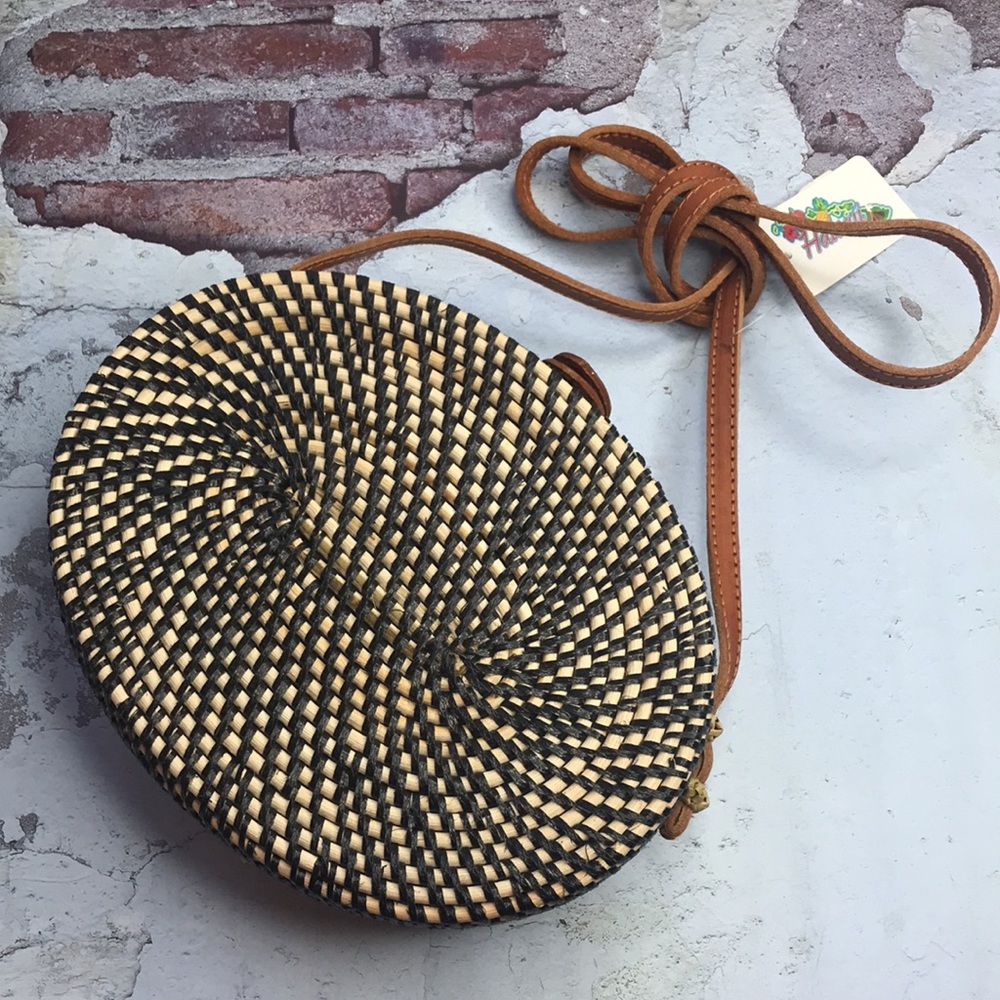 🆕Hawaiian Rattan Crossbody Cloth Lined Purse Bag Travel Vacation - Picture 7 of 10
